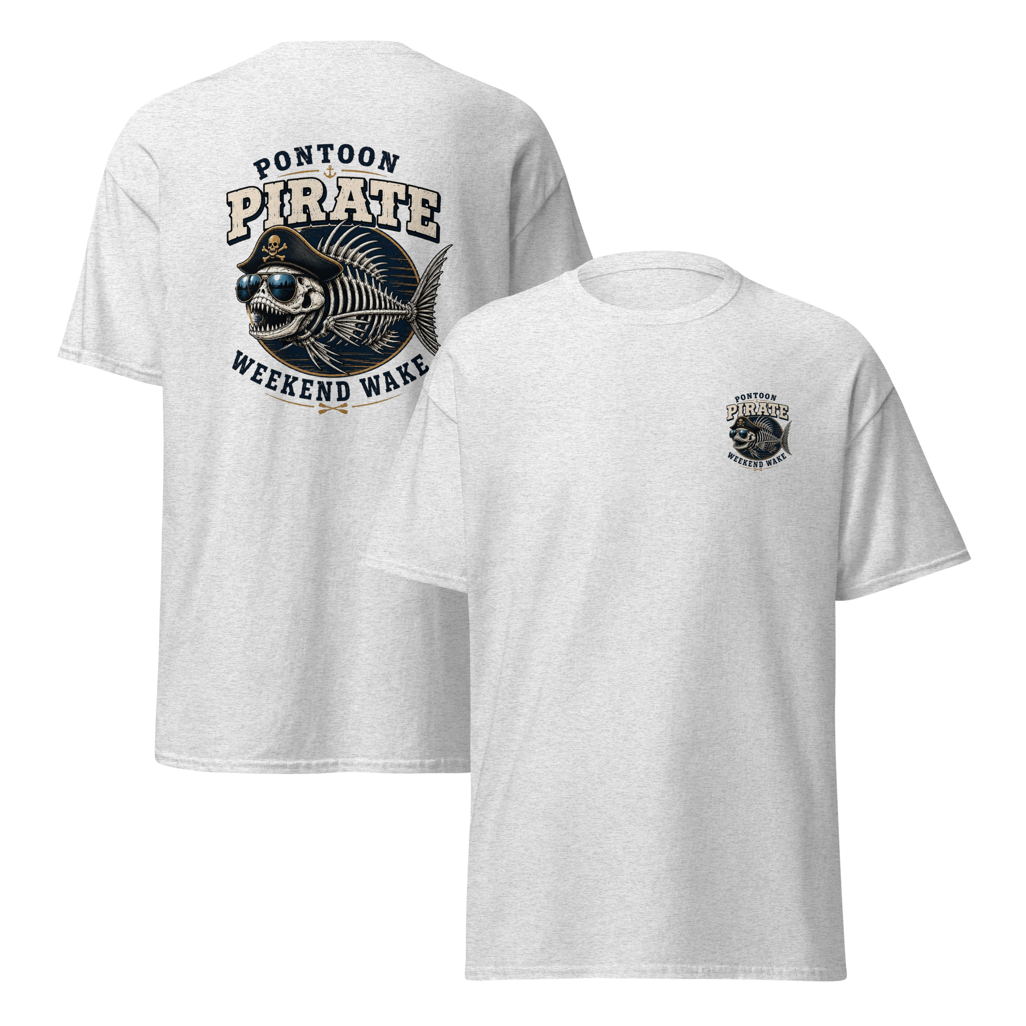 Pontoon Pirate Fish Skeleton Shirt