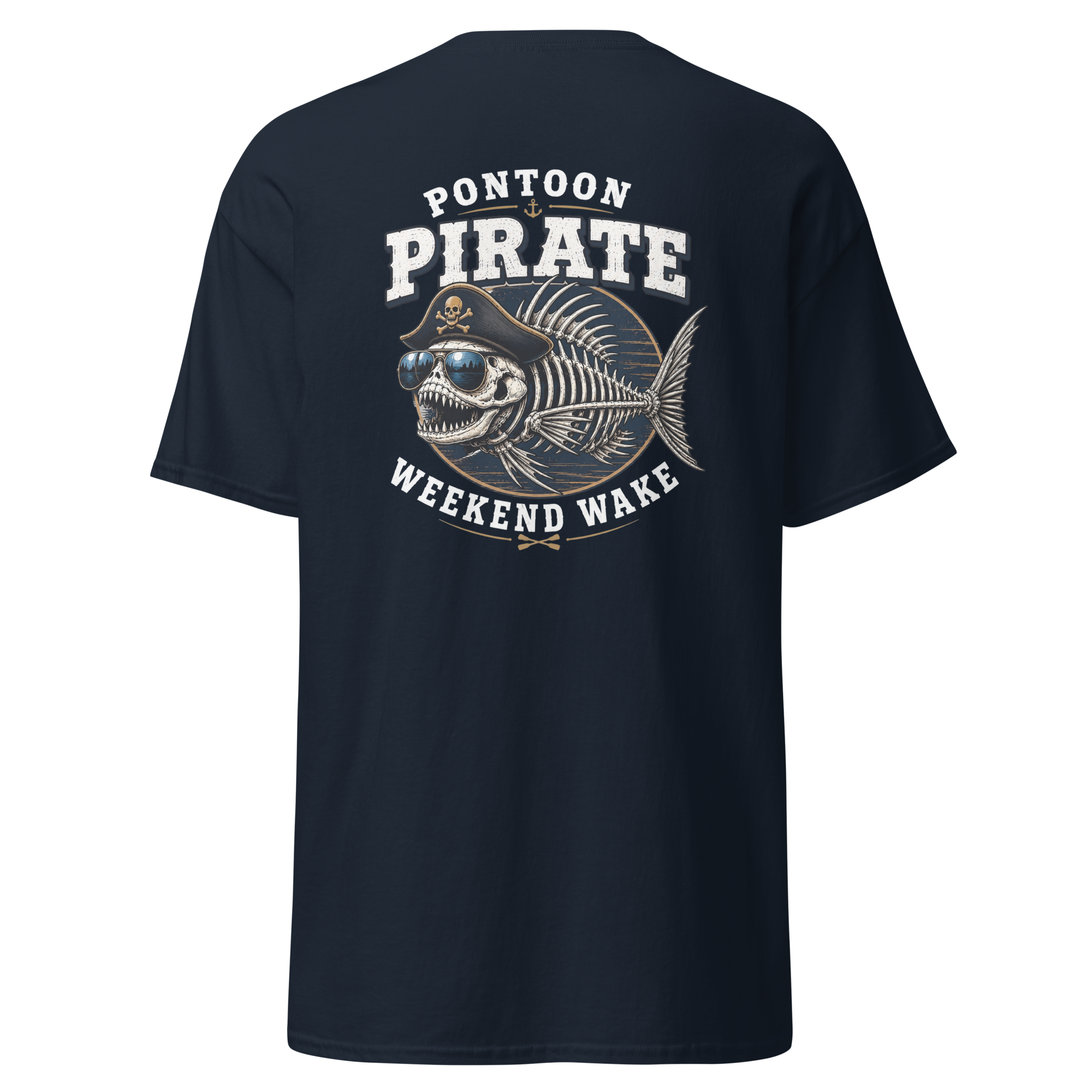 Pontoon Pirate Fish Skeleton Shirt